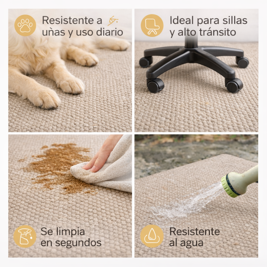 Alfombra Vinílica Mirel - Beige Antideslizante y Lavable | Deslan Internacional