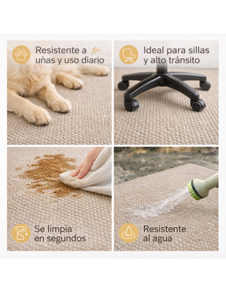 Alfombra Vinílica Mirel - Beige Antideslizante y Lavable | Deslan Internacional