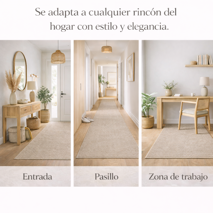 Alfombra Vinílica Mirel - Beige Antideslizante y Lavable | Deslan Internacional
