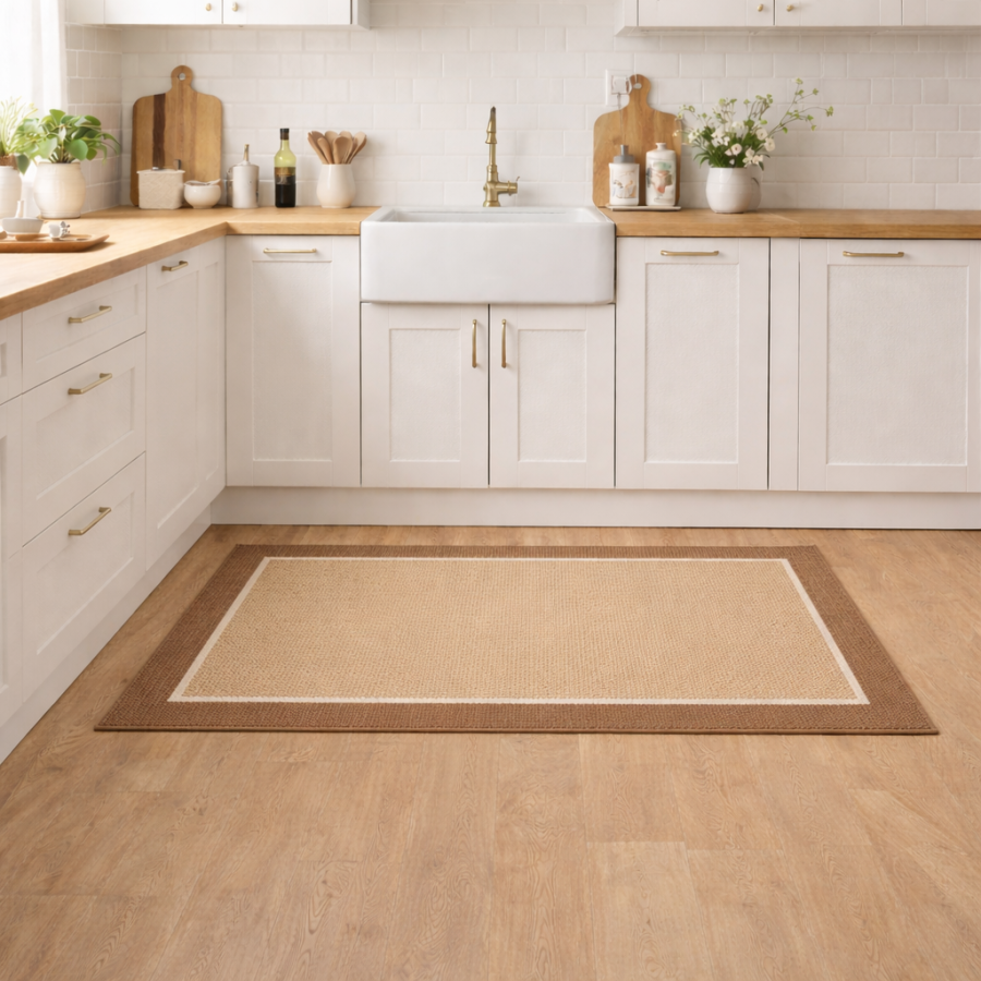 Alfombra Vinílica Allure - Beige Antideslizante y Lavable | Deslan Internacional