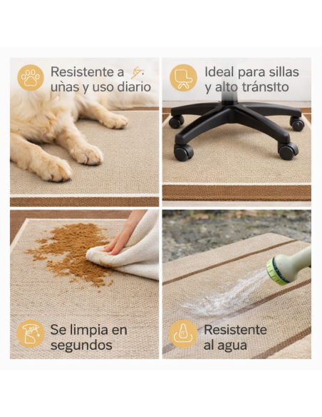 Alfombra Vinílica Allure - Beige Antideslizante y Lavable | Deslan Internacional