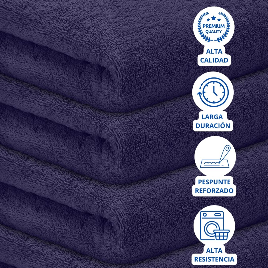 Toalla Mónaco 100% Algodón 450gr - Marino | Deslan Internacional