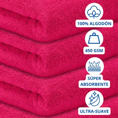 Toalla Mónaco 100% Algodón 450gr - Fuxia | Deslan Internacional 2