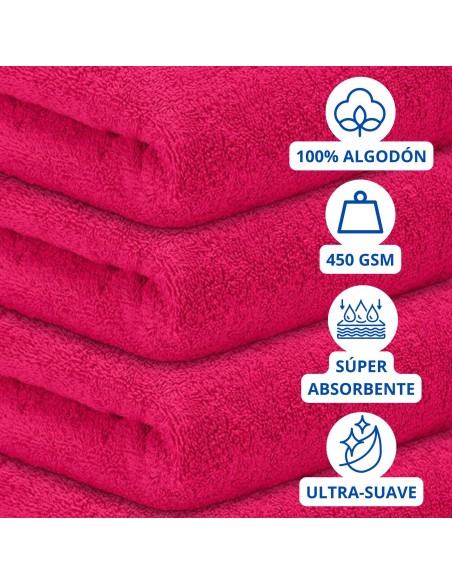 Toalla Mónaco 100% Algodón 450gr - Fuxia | Deslan Internacional