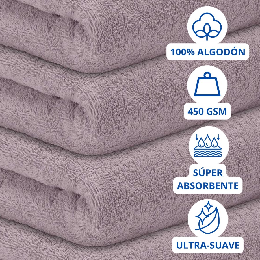 Toalla Mónaco 100% Algodón 450gr - Lila | Deslan Internacional