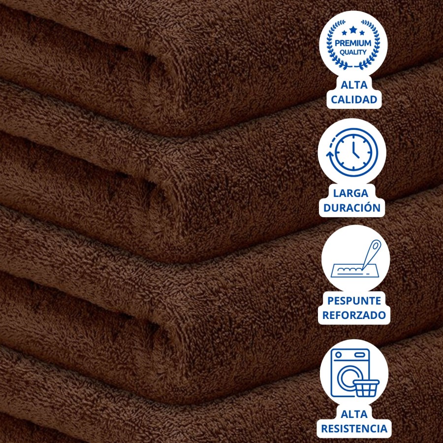 Toalla Mónaco 100% Algodón 450gr - Marron | Deslan Internacional