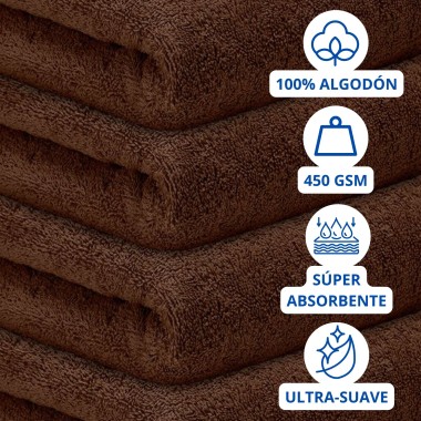 Toalla Mónaco 100% Algodón 450gr - Marron | Deslan Internacional 2