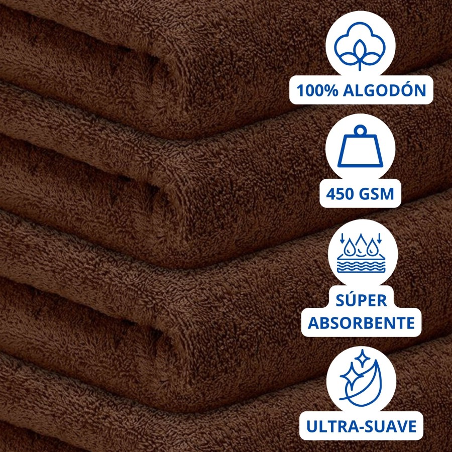 Toalla Mónaco 100% Algodón 450gr - Marron | Deslan Internacional