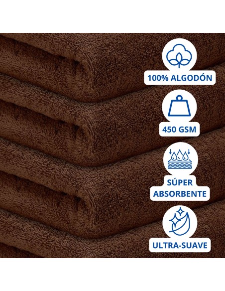 Toalla Mónaco 100% Algodón 450gr - Marron | Deslan Internacional