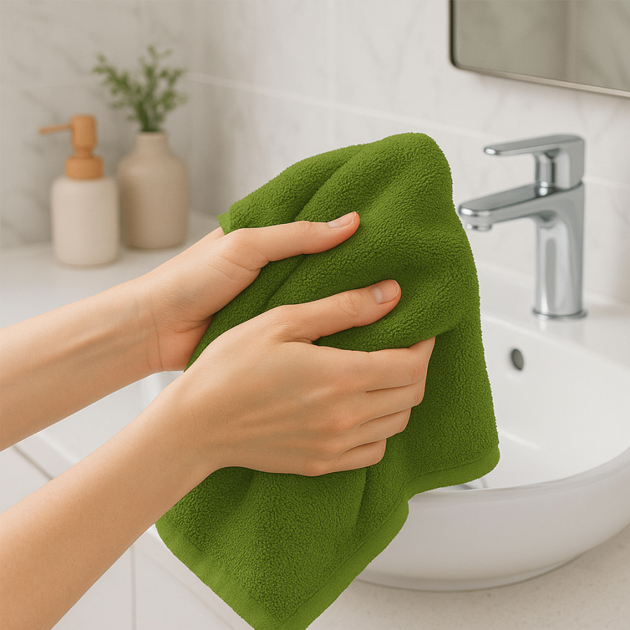 Toalla Mónaco 100% Algodón 450gr - Verde Hoja | Deslan Internacional