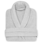 Albornoz Cuello Smoking 100% Algodón 450gr - Gris plata | Deslan Internacional