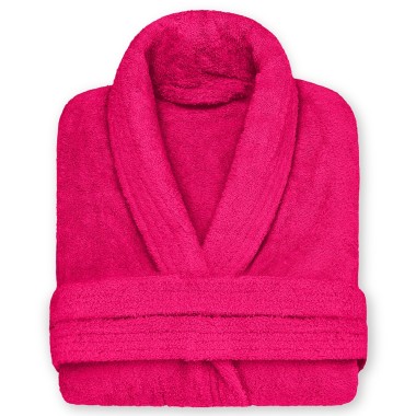 Albornoz Cuello Smoking 100% Algodón 450gr - Fuxia | Deslan Internacional