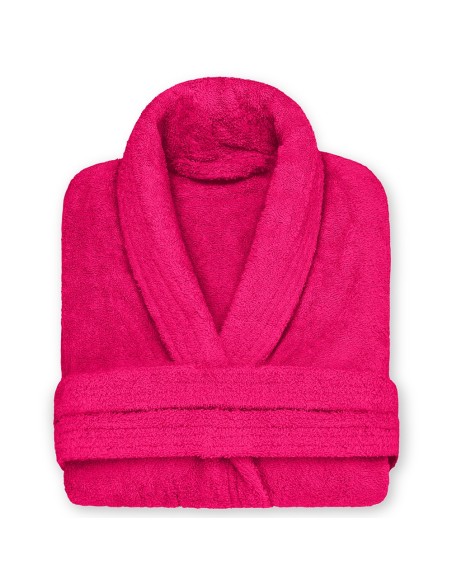 Albornoz Cuello Smoking 100% Algodón 450gr - Fuxia | Deslan Internacional