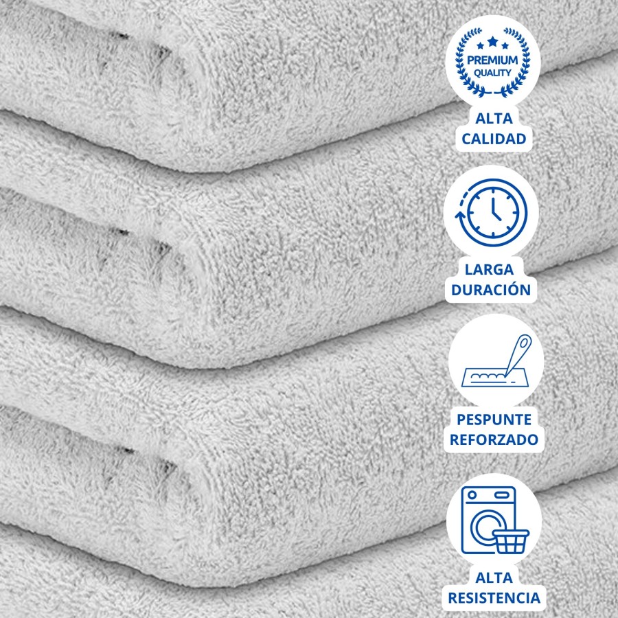 Toalla Mónaco 100% Algodón 450gr - Gris plata | Deslan Internacional