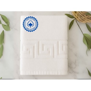 Toalla Blanca 100% Algodón 500gr con Greca Romana | Deslan Internacional 2