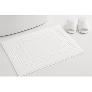 Alfombrín Blanco 100% Algodón 500gr con Greca Romana | Deslan Internacional
