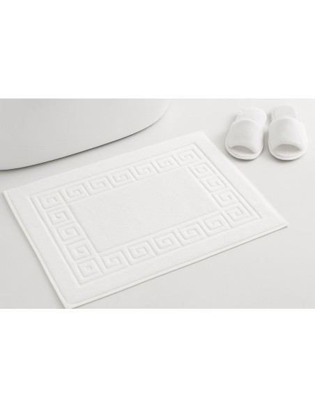 Alfombrín Blanco 100% Algodón 500gr con Greca Romana | Deslan Internacional
