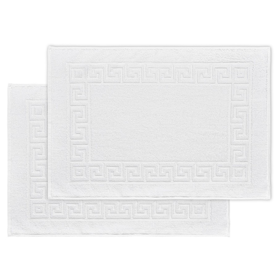 Alfombrín Blanco 100% Algodón 500gr con Greca Romana | Deslan Internacional