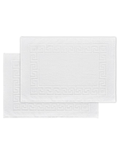 Alfombrín Blanco 100% Algodón 500gr con Greca Romana | Deslan Internacional
