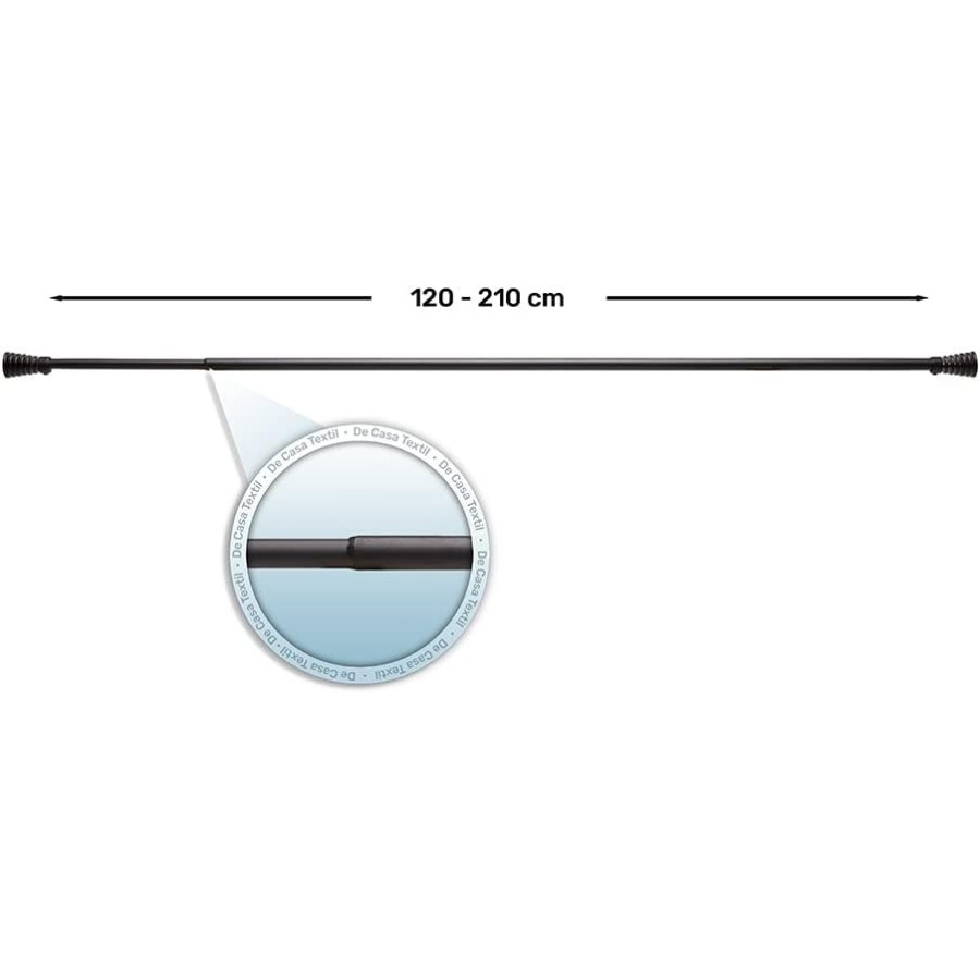 Barra de Cortina Extensible 120-210 cm - Basic - Negro | Deslan Internacional