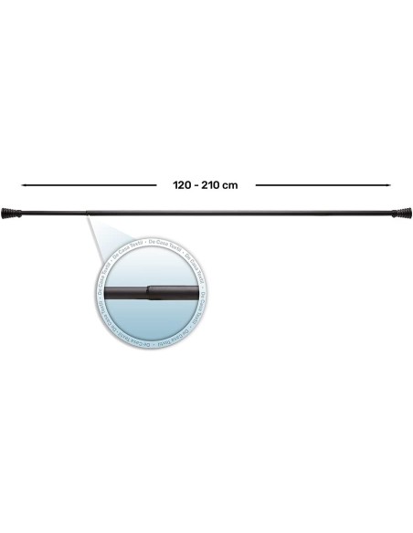 Barra de Cortina Extensible 120-210 cm - Basic - Negro | Deslan Internacional