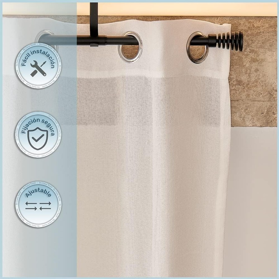 Barra de Cortina Extensible 120-210 cm - Basic - Negro | Deslan Internacional