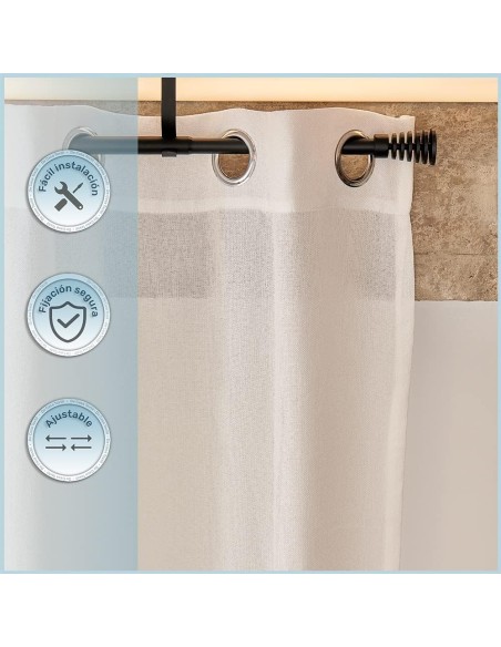 Barra de Cortina Extensible 120-210 cm - Basic - Negro | Deslan Internacional
