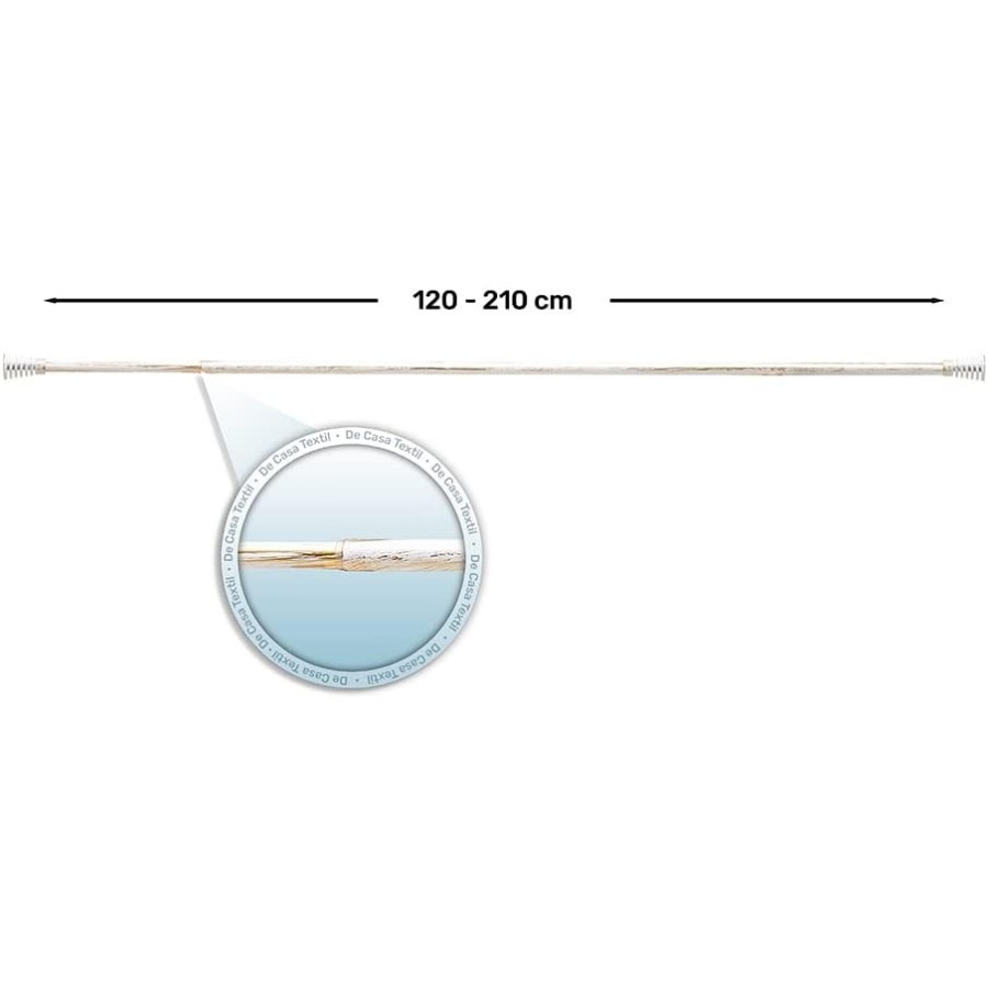 Barra de Cortina Extensible 120-210 cm - Basic - Blanco/Oro | Deslan Internacional