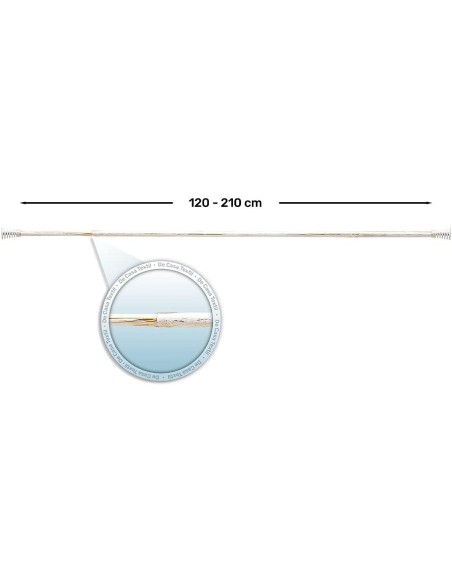 Barra de Cortina Extensible 120-210 cm - Basic - Blanco/Oro | Deslan Internacional