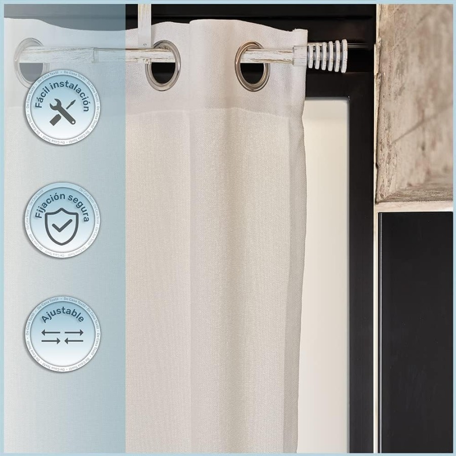 Barra de Cortina Extensible 120-210 cm - Basic - Blanco/Oro | Deslan Internacional