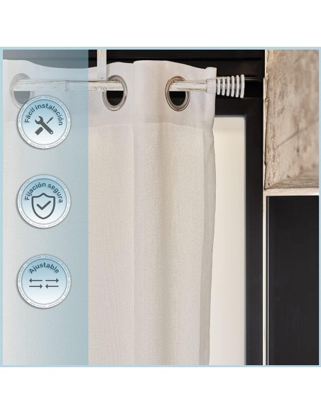 Barra de Cortina Extensible 120-210 cm - Basic - Blanco/Oro | Deslan Internacional