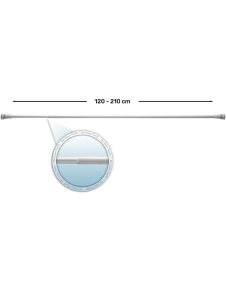Barra de Cortina Extensible 120-210 cm - Basic - Plata | Deslan Internacional