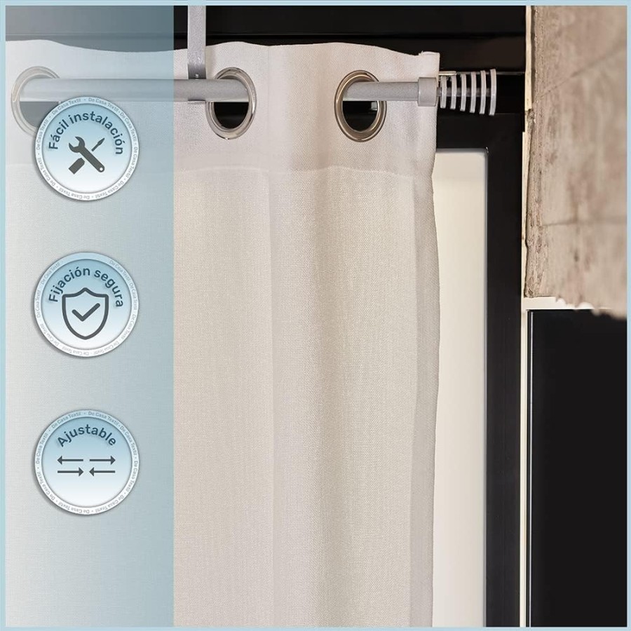 Barra de Cortina Extensible 120-210 cm - Basic - Plata | Deslan Internacional