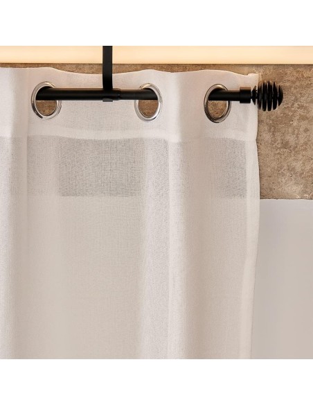 Barra de Cortina Extensible 120-210 cm - Bola Abierta - Negro | Deslan Internacional
