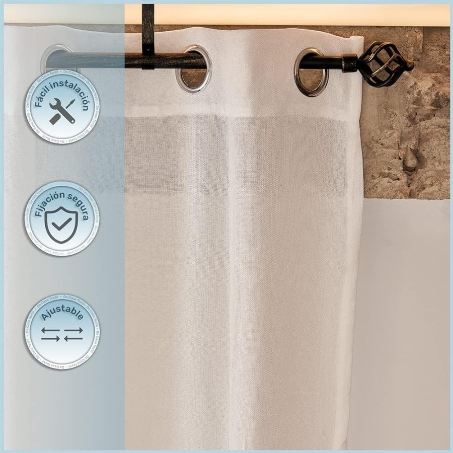 Barra de Cortina Extensible 120-210 cm - Espira - Negro/Oro | Deslan Internacional