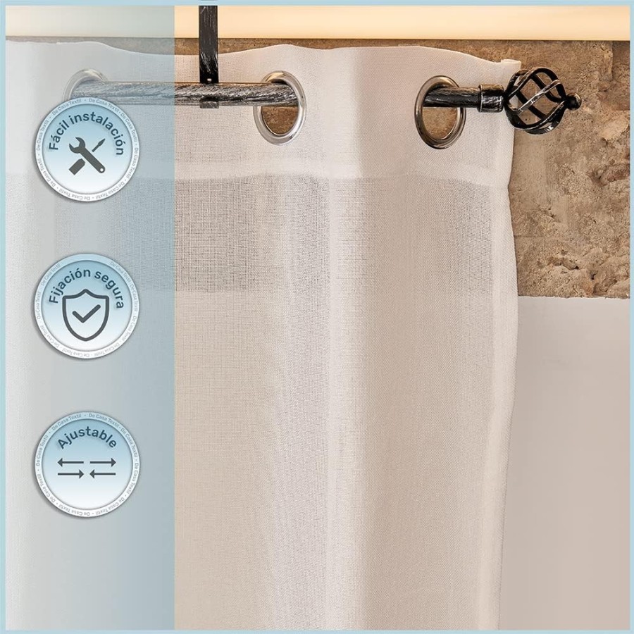 Barra de Cortina Extensible 120-210 cm - Espira - Negro/Plata | Deslan Internacional