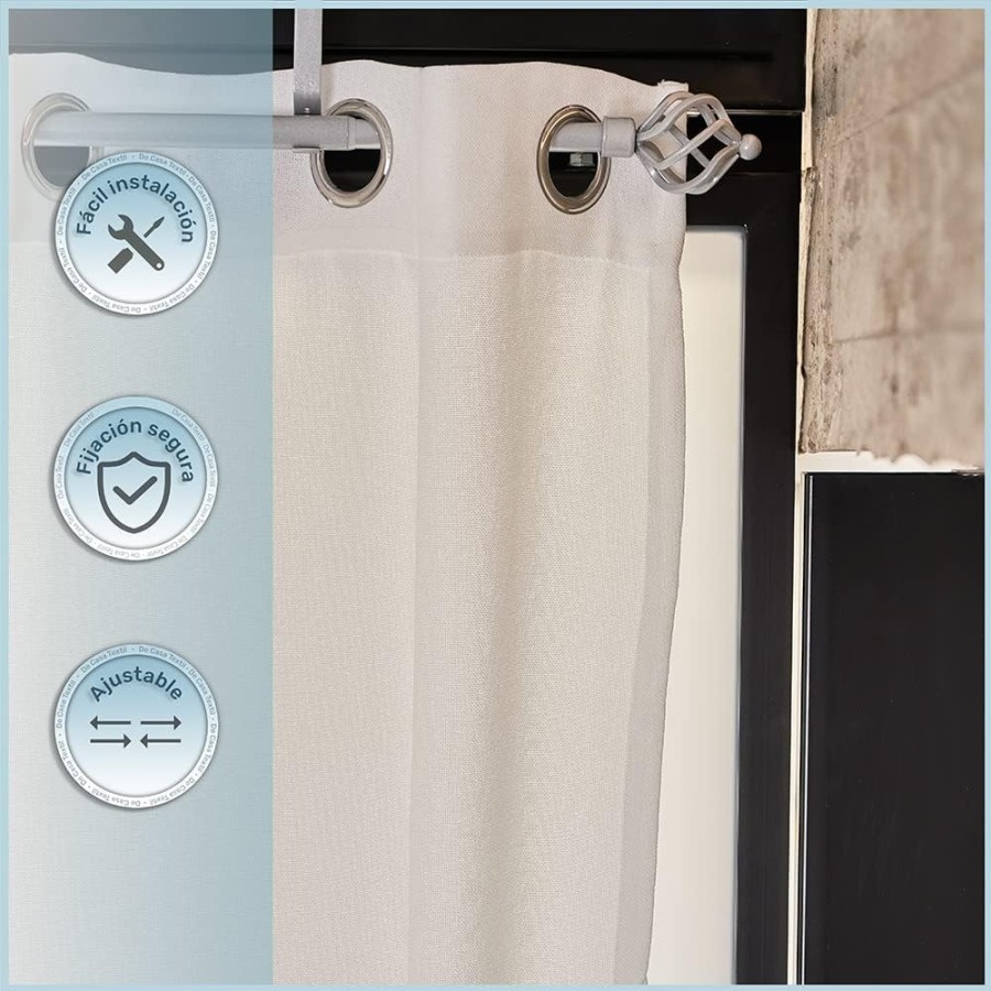 Barra de Cortina Extensible 120-210 cm - Espira - Plata | Deslan Internacional