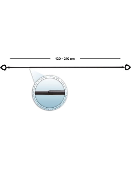 Barra de Cortina Extensible 120-210 cm - Flecha - Negro | Deslan Internacional