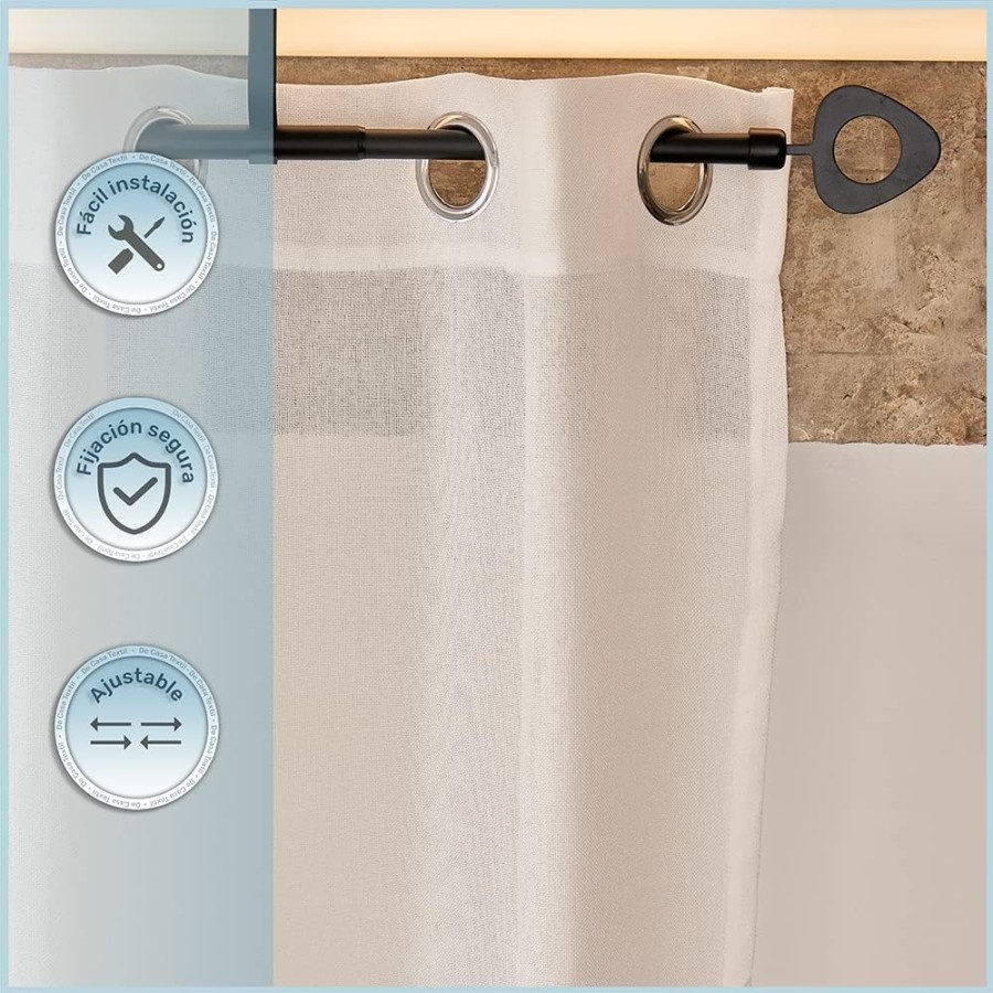 Barra de Cortina Extensible 120-210 cm - Flecha - Negro | Deslan Internacional