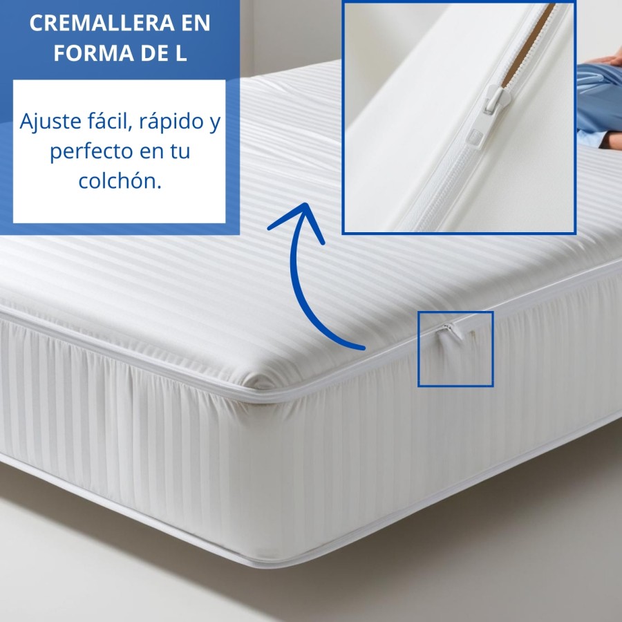 Funda de colchón blanca tejido cutí | Deslan Internacional