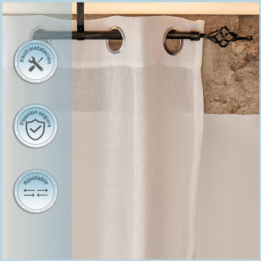 Barra de Cortina Extensible 120-210 cm - Piña - Negro/Oro | Deslan Internacional