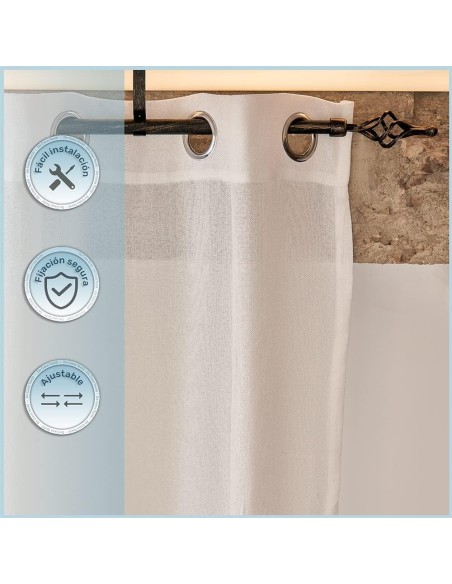 Barra de Cortina Extensible 120-210 cm - Piña - Negro/Oro | Deslan Internacional