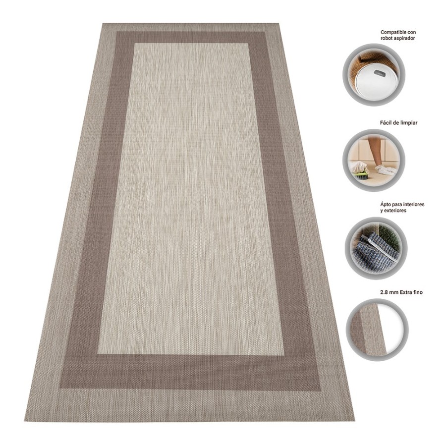 Alfombra Vinílica Narlem - Beige Antideslizante y Lavable | Deslan Internacional