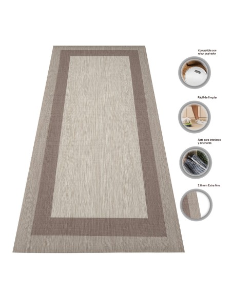 Alfombra Vinílica Narlem - Beige Antideslizante y Lavable | Deslan Internacional