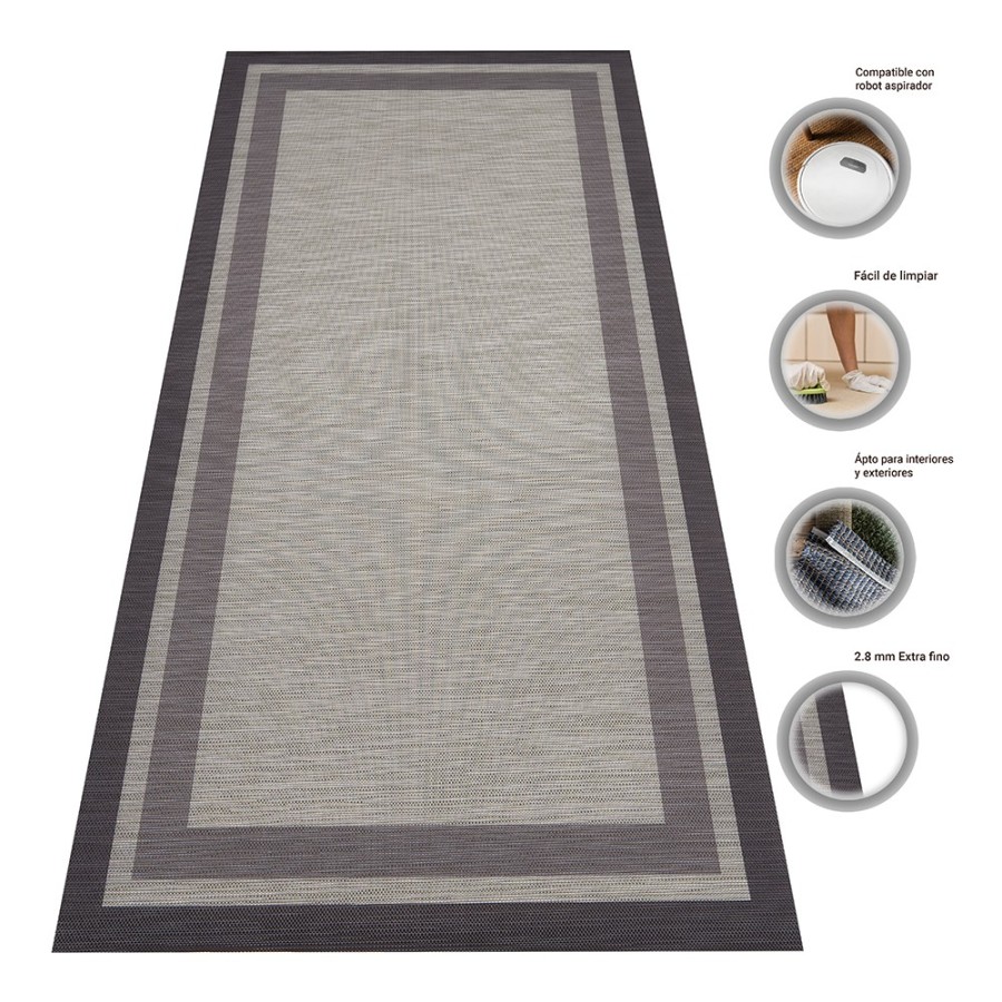 Alfombra Vinílica Baland - Gris Antideslizante y Lavable | Deslan Internacional