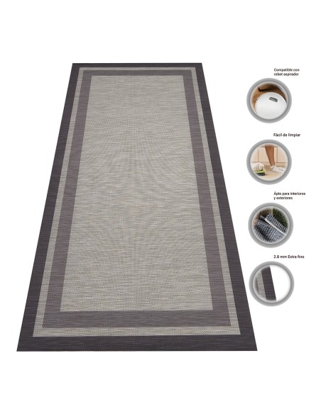Alfombra Vinílica Baland - Gris Antideslizante y Lavable | Deslan Internacional