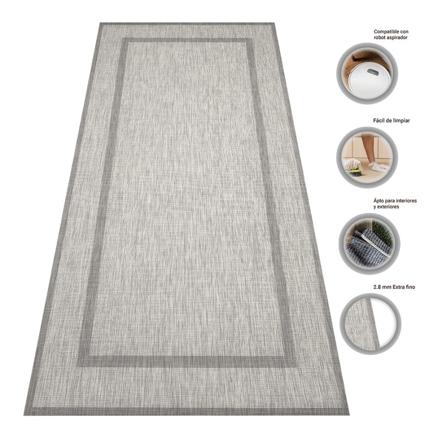 Alfombra Vinílica Sensal - Gris Antideslizante y Lavable | Deslan Internacional