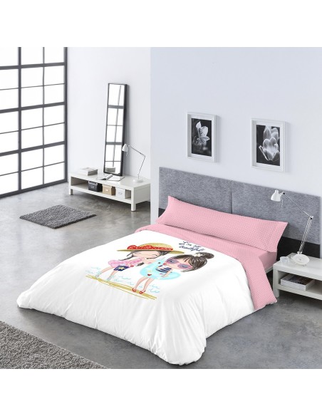 Funda Nórdica Infantil Kayana - Rosa | Juego 3 Piezas 50% Algodón 50% Poliéster