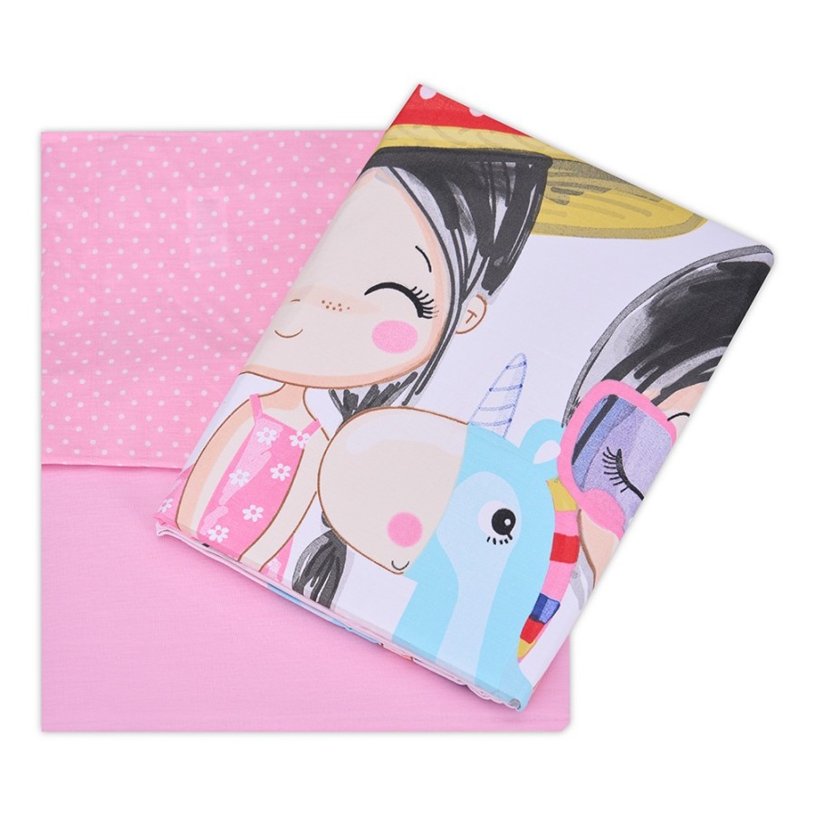 Funda Nórdica Infantil Kayana - Rosa | Juego 3 Piezas 50% Algodón 50% Poliéster