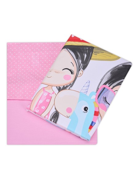 Funda Nórdica Infantil Kayana - Rosa | Juego 3 Piezas 50% Algodón 50% Poliéster
